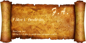 Fábri András névjegykártya