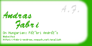 andras fabri business card